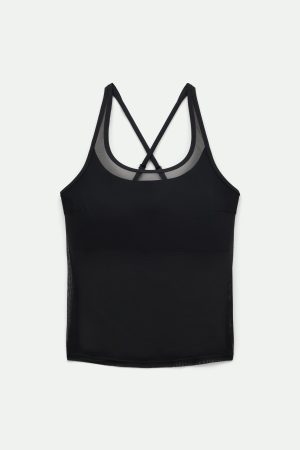 Black Imani Mesh Tank Bra