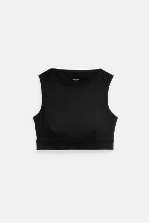 Black Teresa Boat Neck Bra
