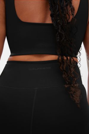 Black High-Rise Pocket Bike Short