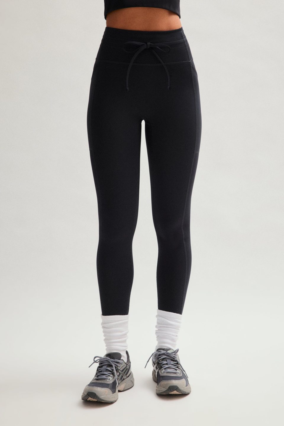 Black Compressive Drawstring Pocket Legging