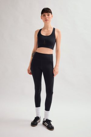 Black Compressive Moto Pocket Legging