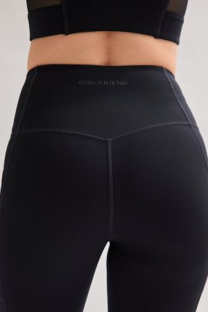 Black Compressive Moto Pocket Legging