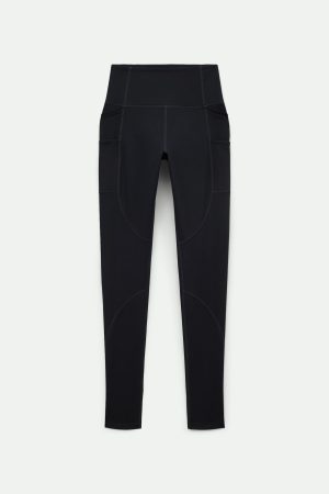 Black Compressive Moto Pocket Legging