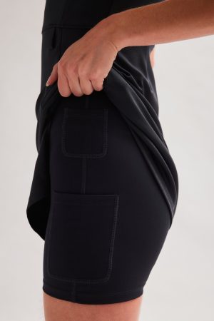 Black Becca X Neck Dress